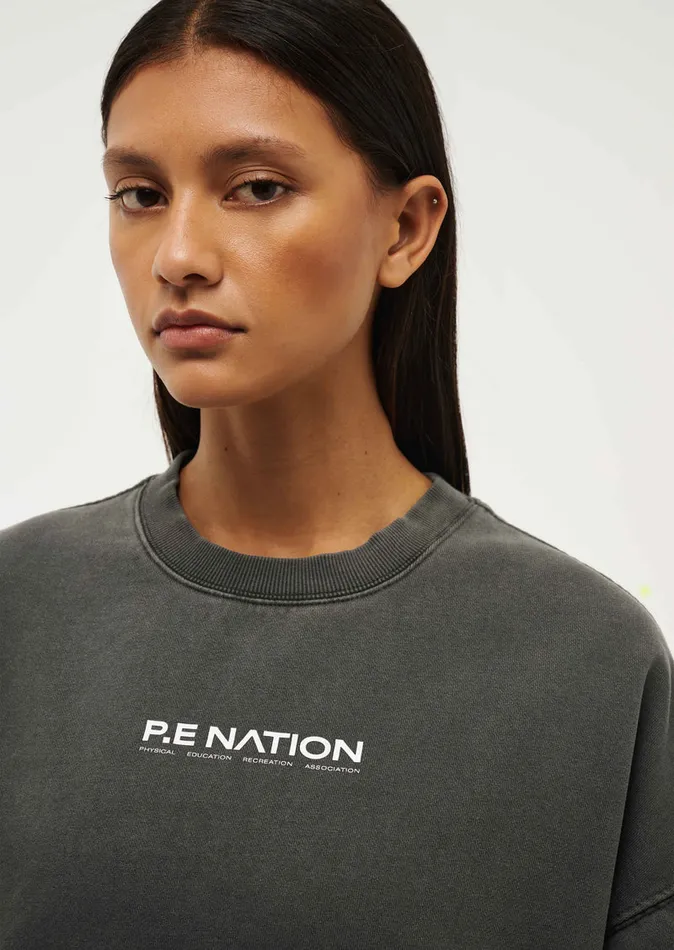 Women Loungewear PE Nation PURPOSE SWEAT IN WASHED GUNMETAL