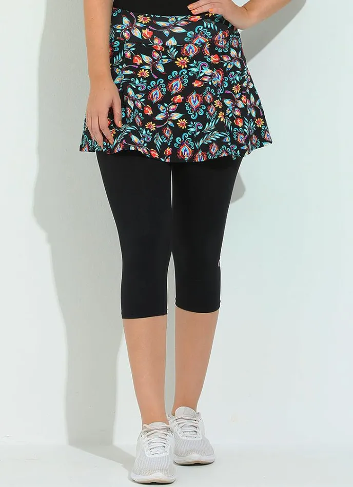 Women Love Skirted Capri Elysian Dona Jo Skirted Leggings and Capris