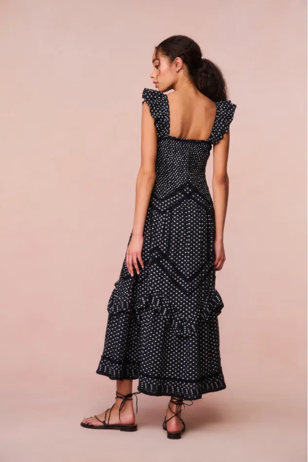 Women LoveShackFancy Dresses Brin Cotton Bow Dress Midnight Snowfall