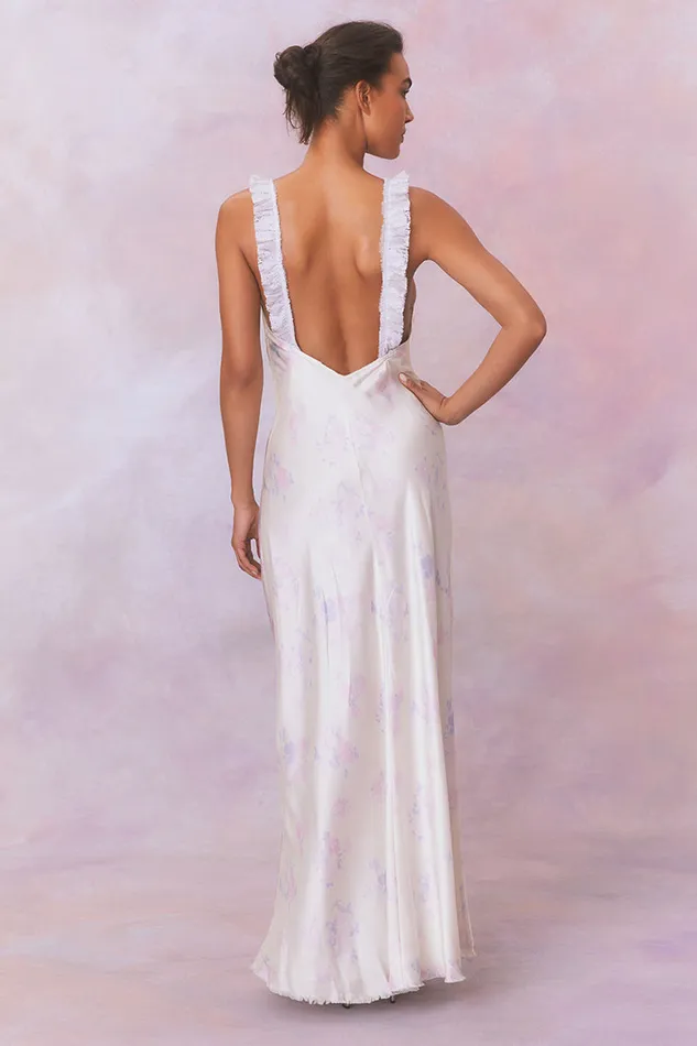 Women LoveShackFancy Dresses Elizabella Slip Maxi Dress Lilac Pearl
