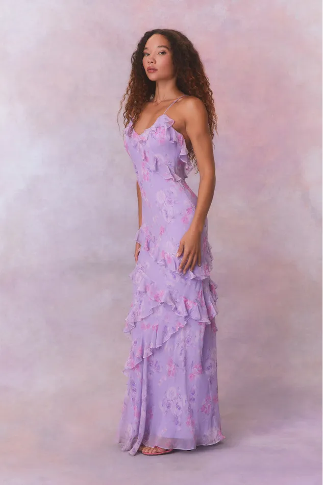 Women LoveShackFancy Dresses Rialto Fragrance Print Maxi Dress Hibiscus