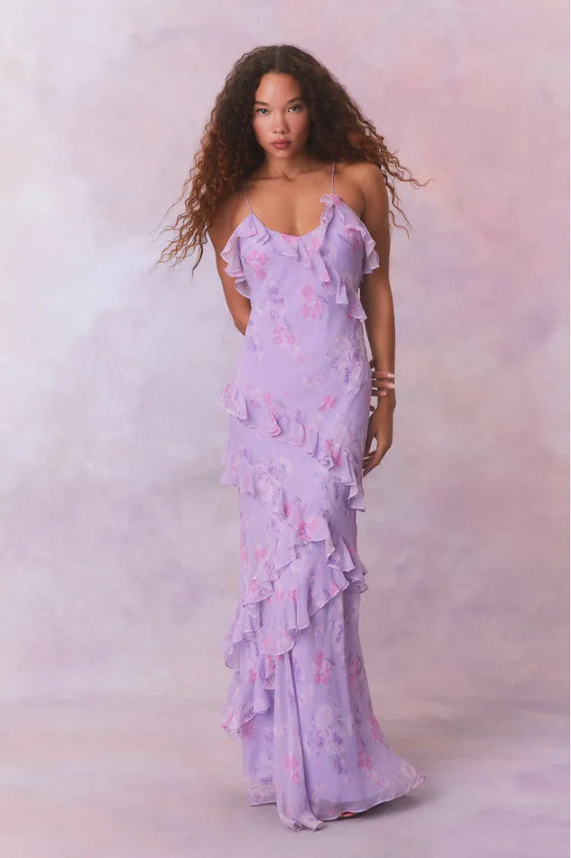 Women LoveShackFancy Dresses Rialto Fragrance Print Maxi Dress Hibiscus