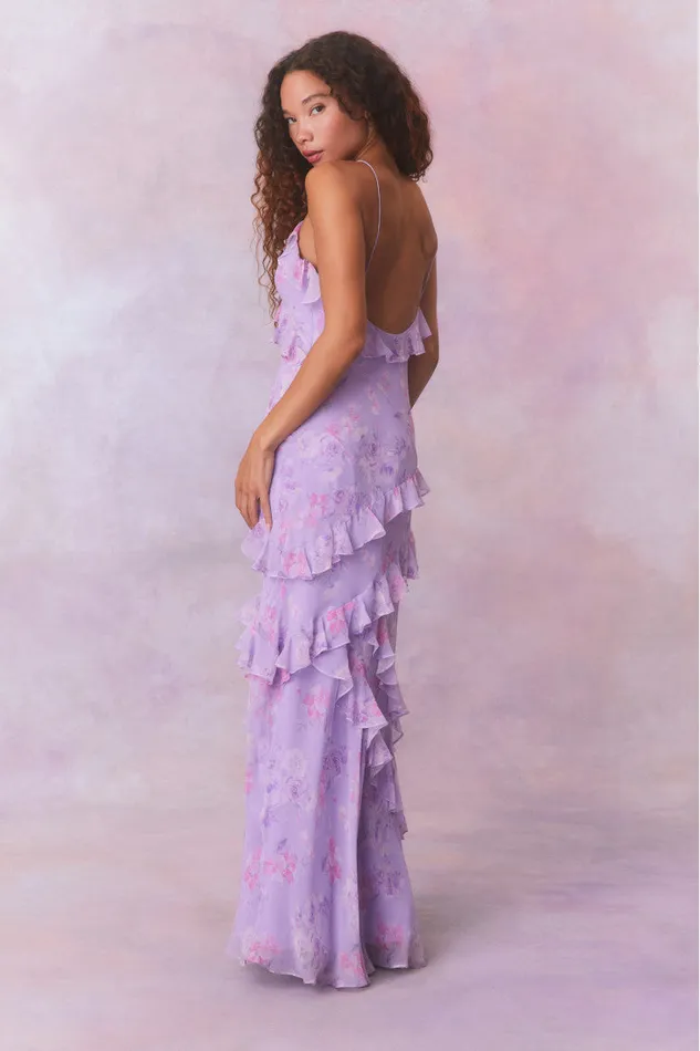 Women LoveShackFancy Dresses Rialto Fragrance Print Maxi Dress Hibiscus
