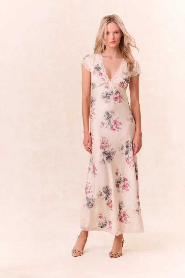 Women LoveShackFancy Dresses Theodore Printed Maxi Dress French Ivory