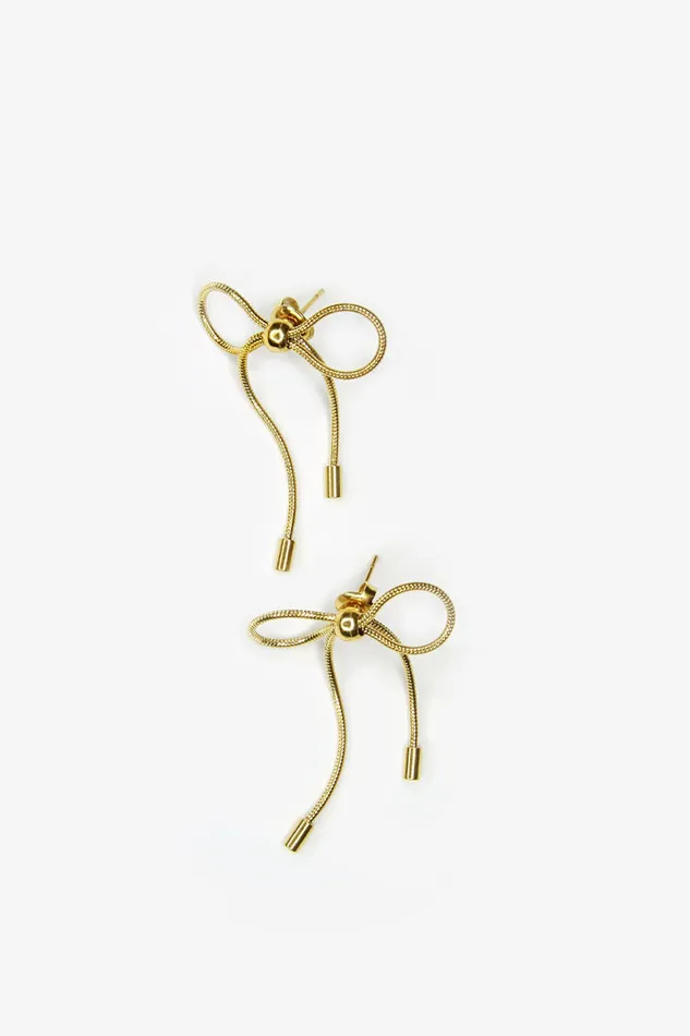 Women LoveShackFancy Jewelry Marland Backus Gold Bow Earrings Gold