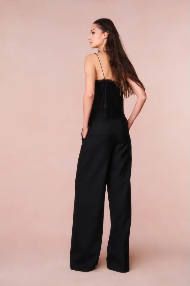 Women LoveShackFancy Pants and Shorts Samuela Wide Leg Trouser Black