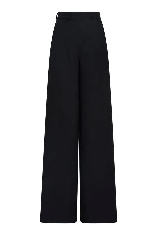 Women LoveShackFancy Pants and Shorts Samuela Wide Leg Trouser Black