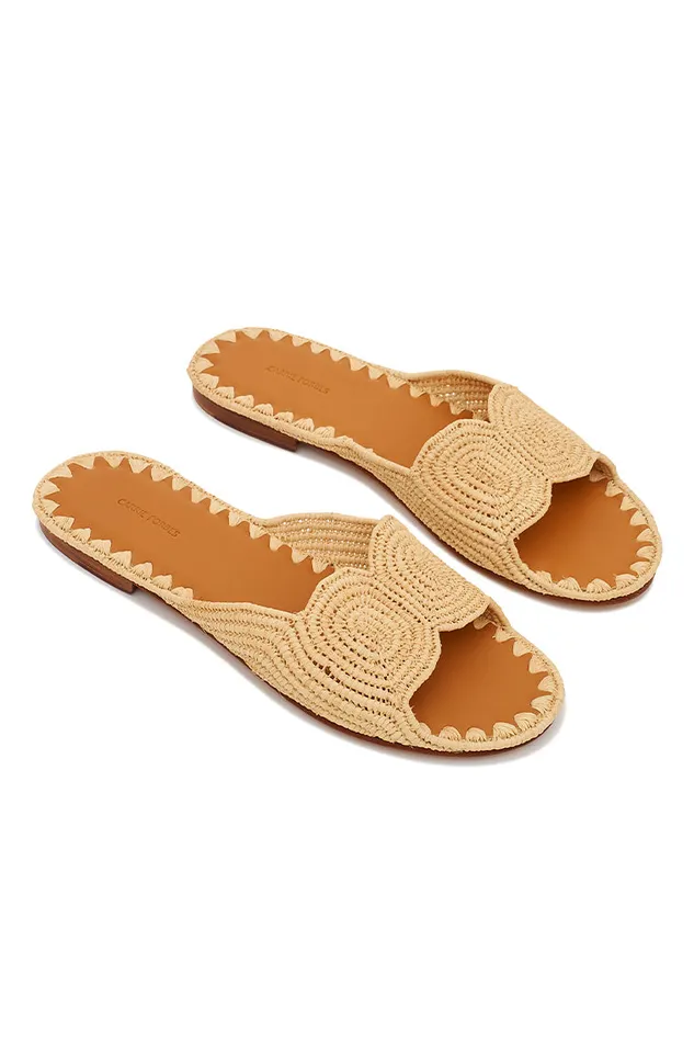 Women LoveShackFancy Swim Carrie Forbes Naima Sandals Natural