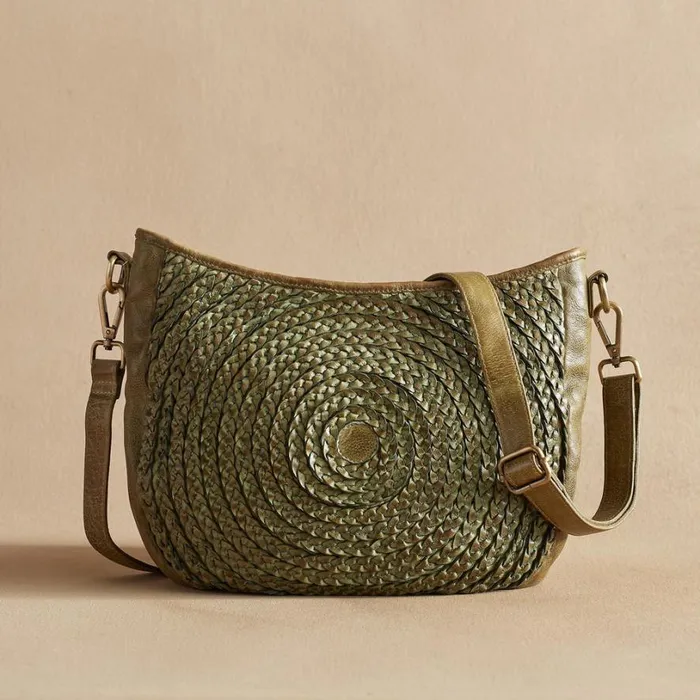 Women Luca Braided Bag Olive Sundance Catalog Handbags