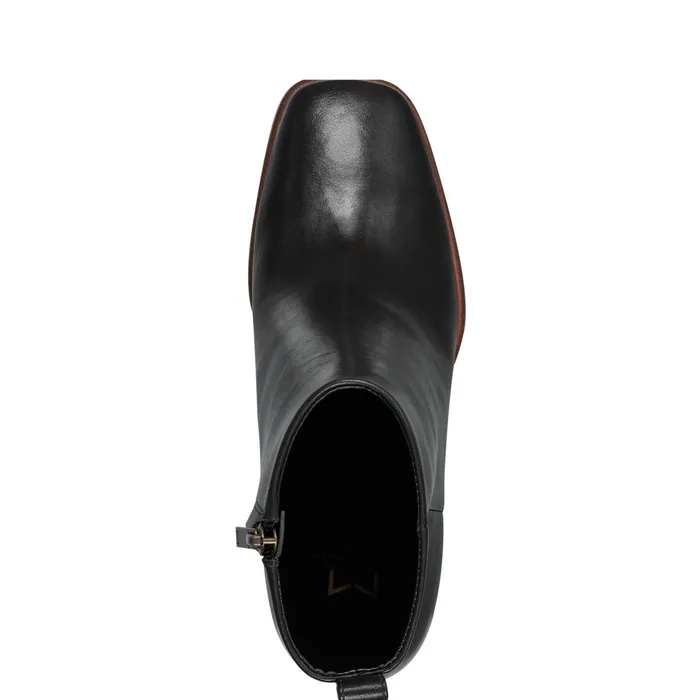 Women Marc Fisher Boots and Booties Floria Square Toe Bootie Black Leather