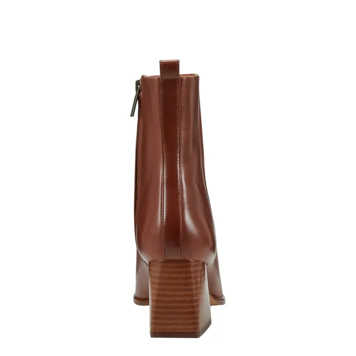 Women Marc Fisher Boots and Booties Floria Square Toe Bootie Tan Leather