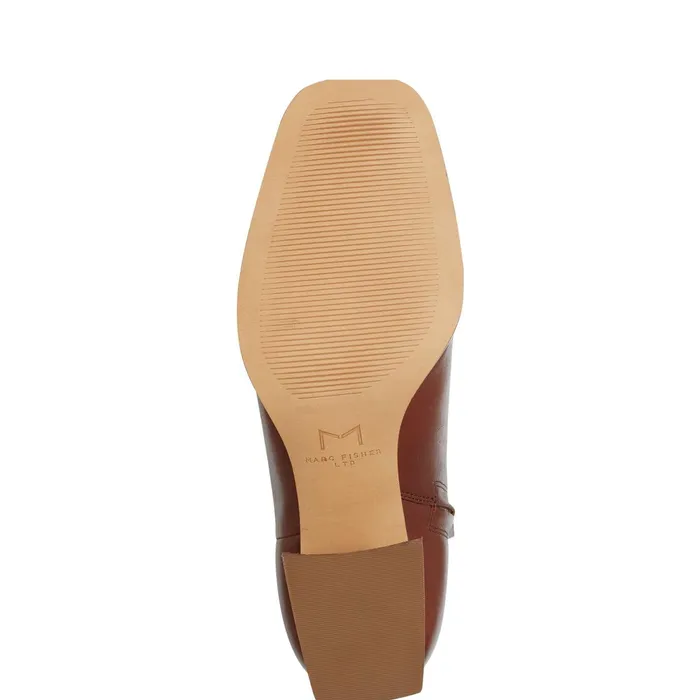 Women Marc Fisher Boots and Booties Floria Square Toe Bootie Tan Leather