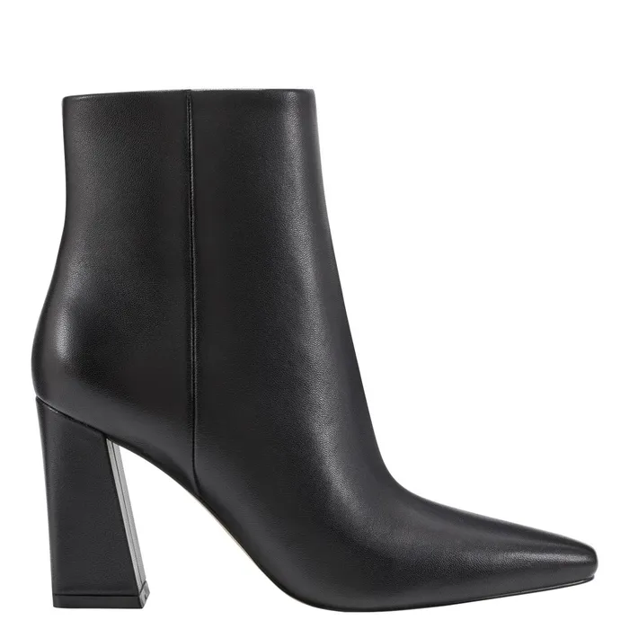 Women Marc Fisher Dress Boots Yanara Heeled Bootie Black Leather