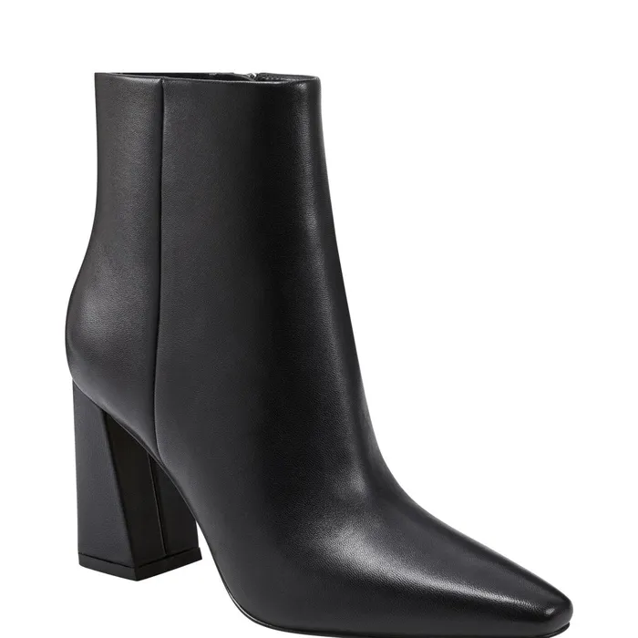 Women Marc Fisher Dress Boots Yanara Heeled Bootie Black Leather