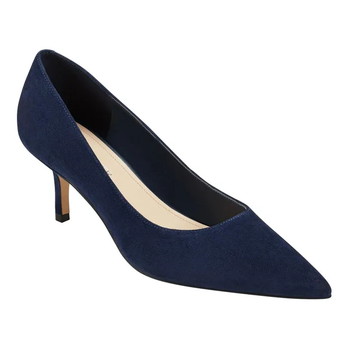 Women Marc Fisher Heels and Pumps Alola Pump Dark Blue Suede