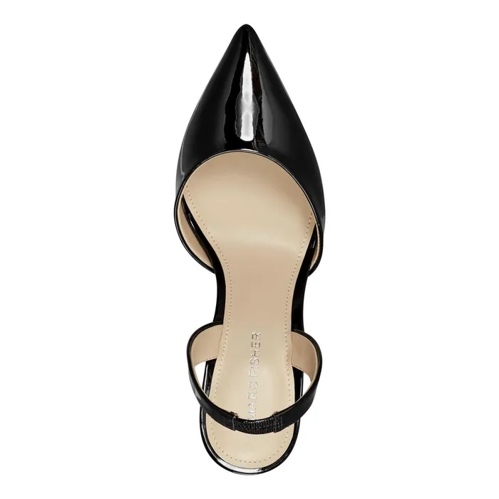 Women Marc Fisher Heels and Pumps Hadya Slingback Pump Black Patent