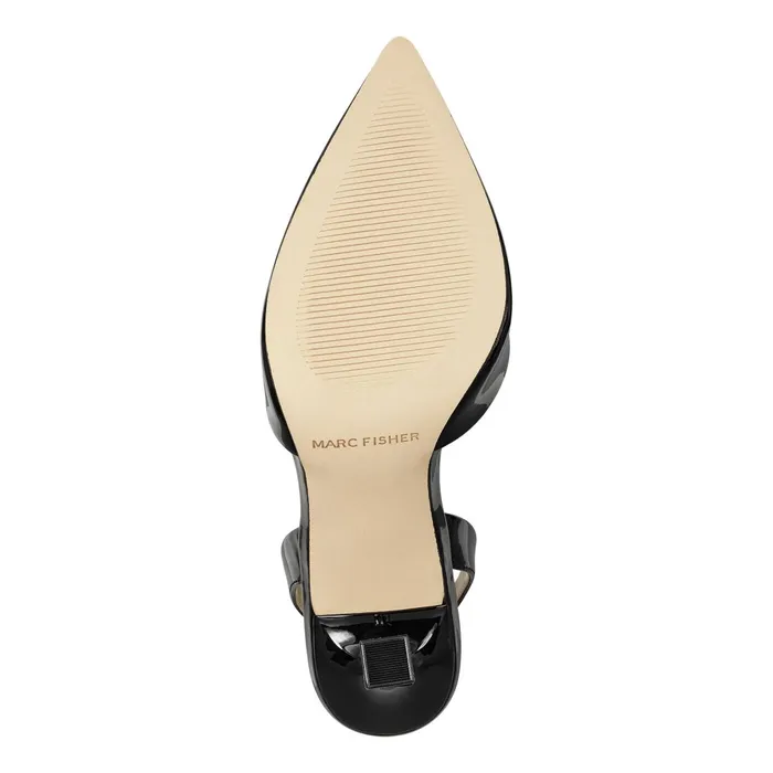 Women Marc Fisher Heels and Pumps Hadya Slingback Pump Black Patent