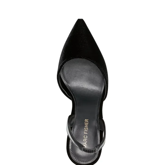 Women Marc Fisher Heels and Pumps Hadya Slingback Pump Black Velvet