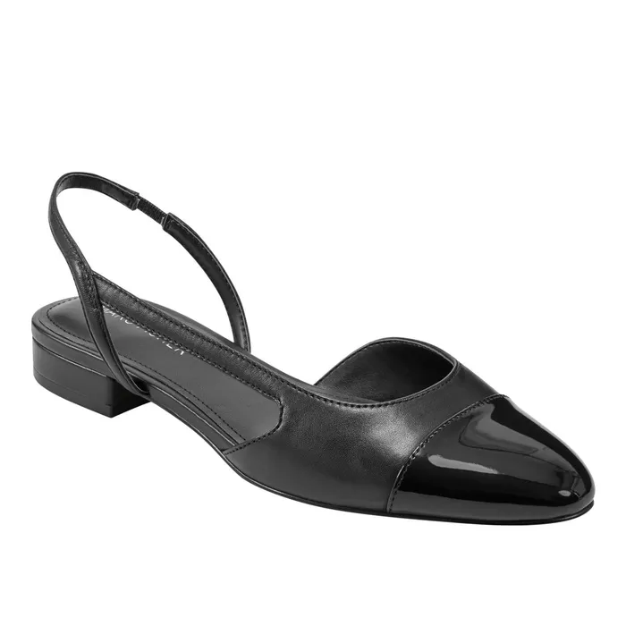 Women Marc Fisher Loafers and Flats Dela Closed Toe Slingback Dress Flat Black