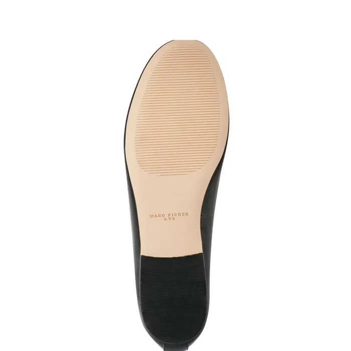 Women Marc Fisher Loafers and Flats Evie Ballet Flat Black Leather