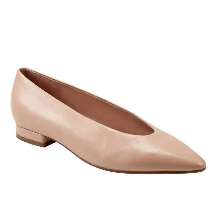 Women Marc Fisher Loafers and Flats Gunner Pointed Toe Flat Natural Leather