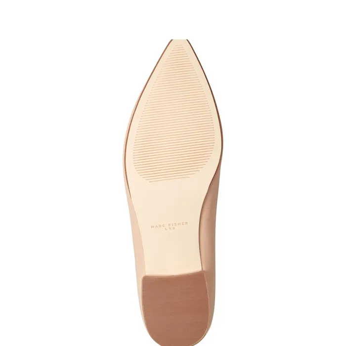 Women Marc Fisher Loafers and Flats Gunner Pointed Toe Flat Natural Leather