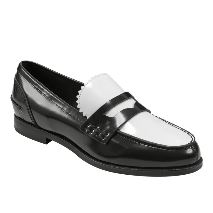 Women Marc Fisher Loafers and Flats Milton Loafer Blackwhite Leather