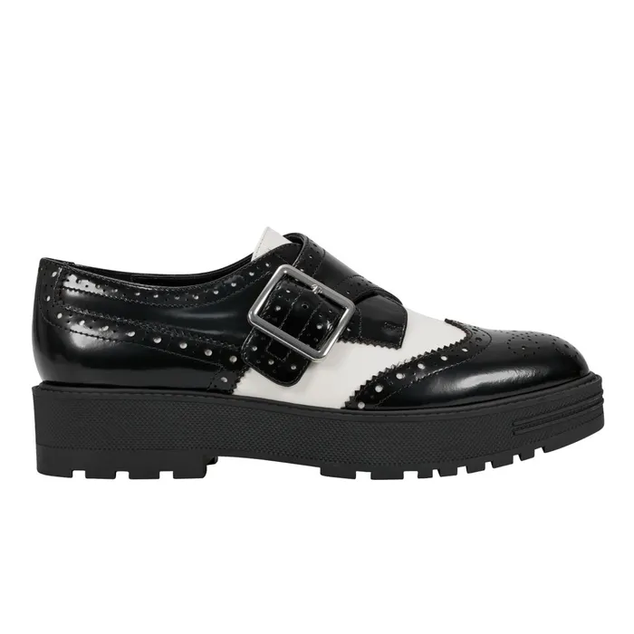 Women Marc Fisher Loafers and Flats Remona Monk Strap Loafer Blackchic Cream Leather Women Marc Fisher Loafers and Flats Remona Monk Strap Loafer Blackchic Cream Leather
