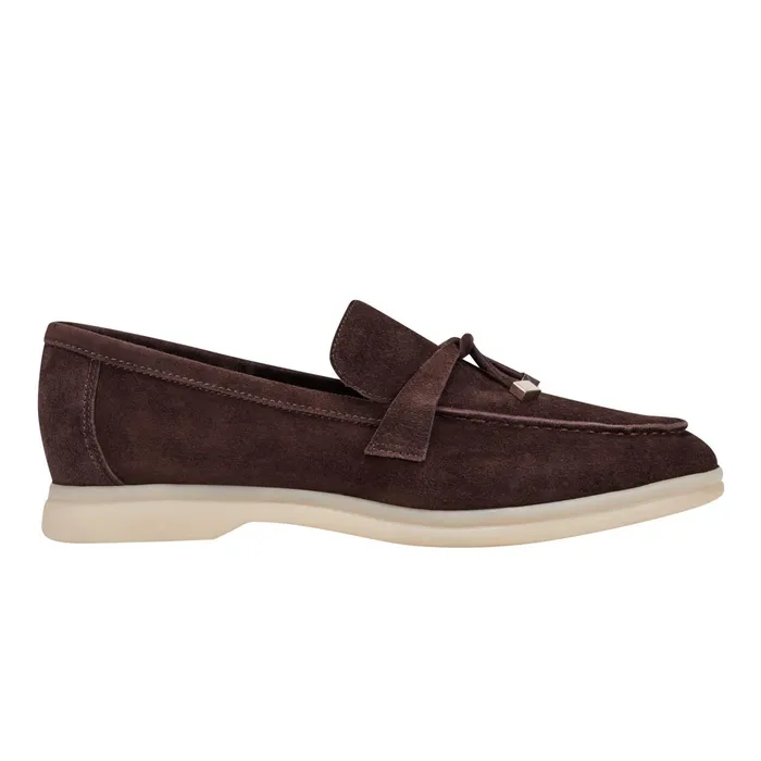 Women Marc Fisher Loafers and Flats Yanelli Casual Loafer Dark Brown Suede