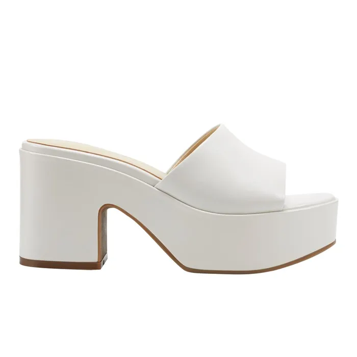 Women Marc Fisher Mules and Slides Forina Platform Slide Sandal Chic Cream