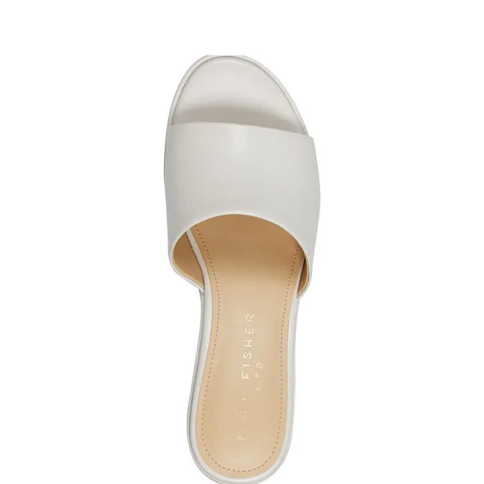 Women Marc Fisher Mules and Slides Forina Platform Slide Sandal Chic Cream