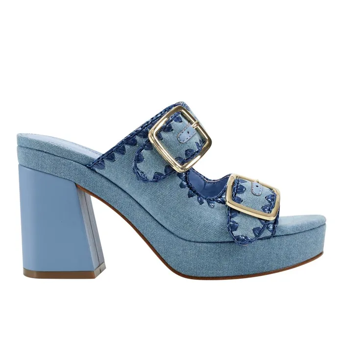 Women Marc Fisher Sandals Dalen Platform Sandal Medium Blue
