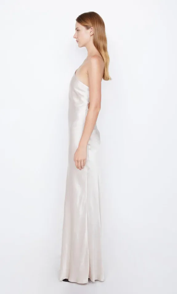 Women MARGAUX ASYM DRESS 8211 SAND Bec Bridge Wedding Guest