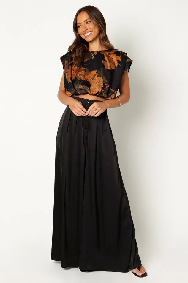 Women Matching Sets Petal and Pup Taya Two Piece Set Black