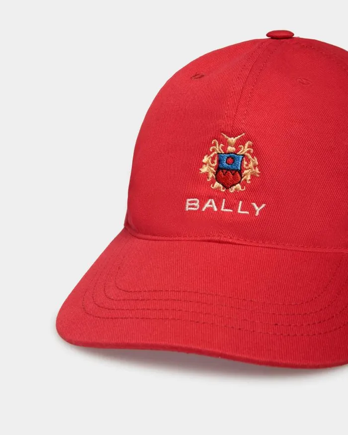 WomenMen Bally Gloves and Hats Baseball Hat In Candy Red Cotton Red WomenMen Bally Gloves and Hats Baseball Hat In Candy Red Cotton Red