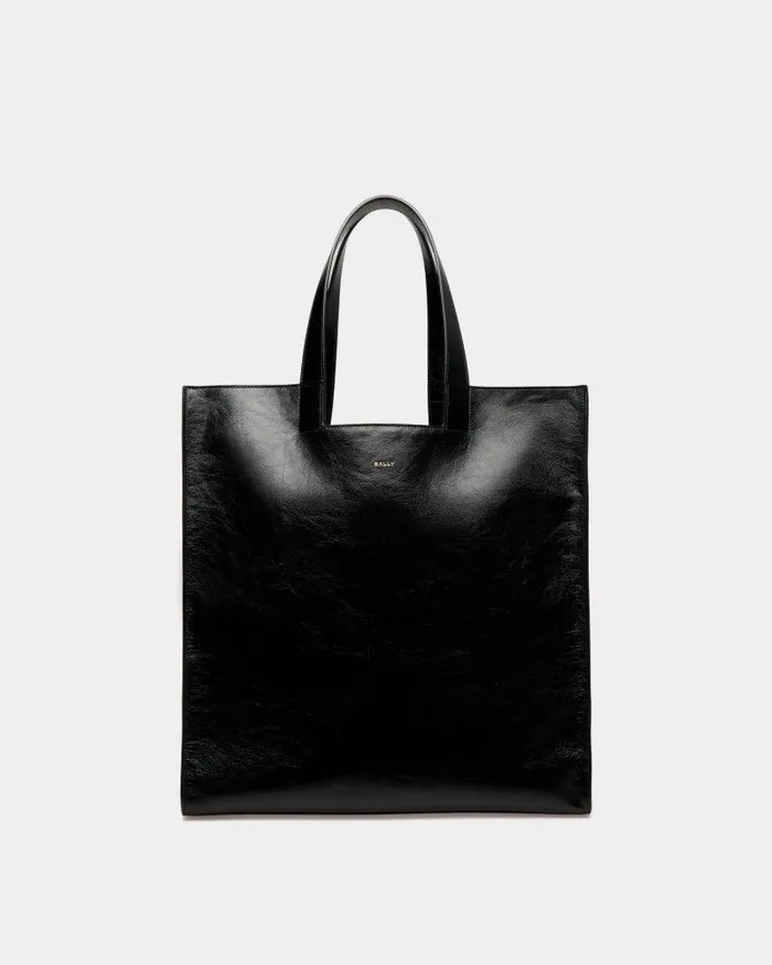 WomenMen Bally Tote Bags Easy Bally Tote In Black Leather Black