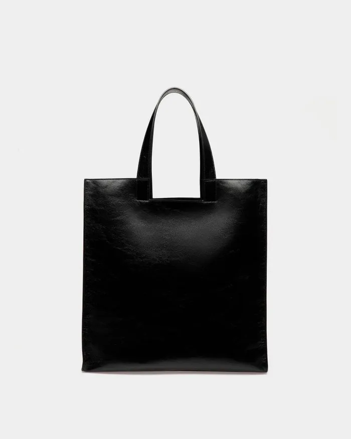WomenMen Bally Tote Bags Easy Bally Tote In Black Leather Black