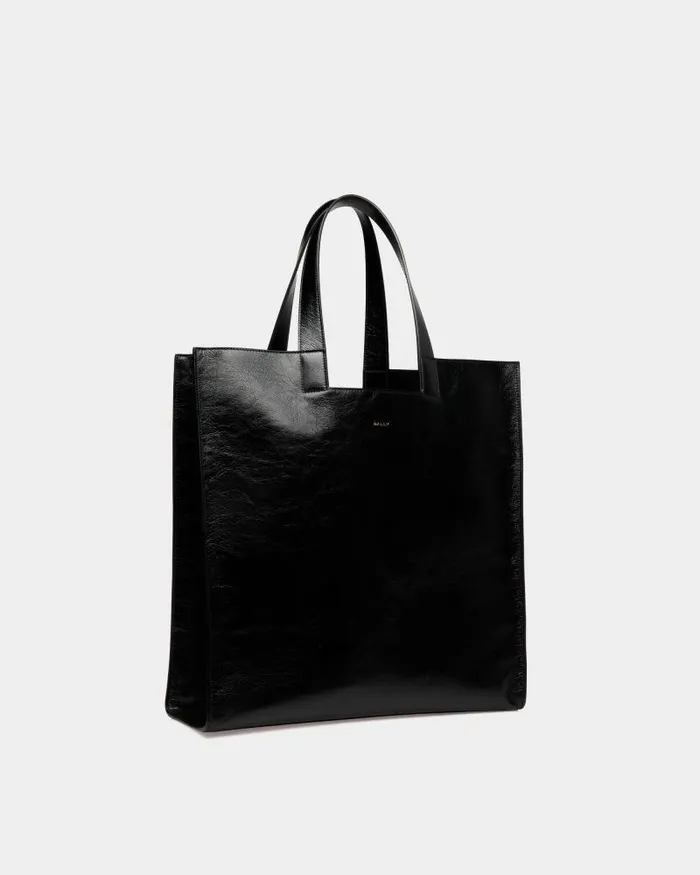 WomenMen Bally Tote Bags Easy Bally Tote In Black Leather Black