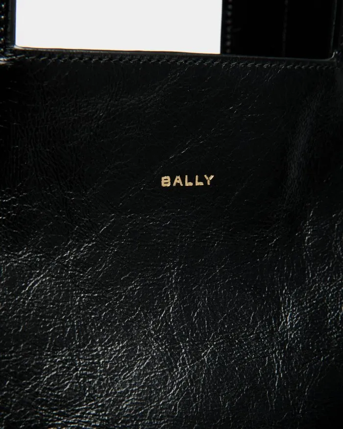 WomenMen Bally Tote Bags Easy Bally Tote In Black Leather Black