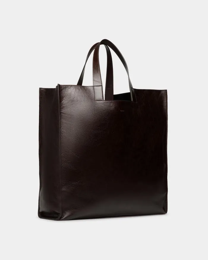 WomenMen Bally Tote Bags Easy Bally Tote In Ebano Leather Brown WomenMen Bally Tote Bags Easy Bally Tote In Ebano Leather Brown