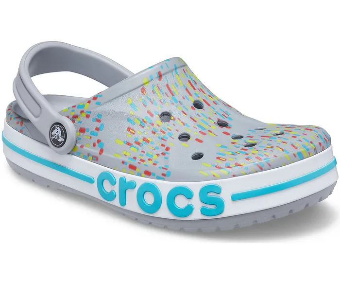 WomenMen Bayaband Seasonal Printed Clog Light Grey Multi Clogs Crocs
