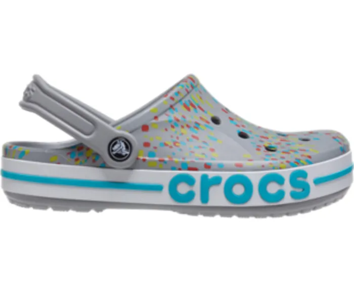 WomenMen Bayaband Seasonal Printed Clog Light Grey Multi Clogs Crocs