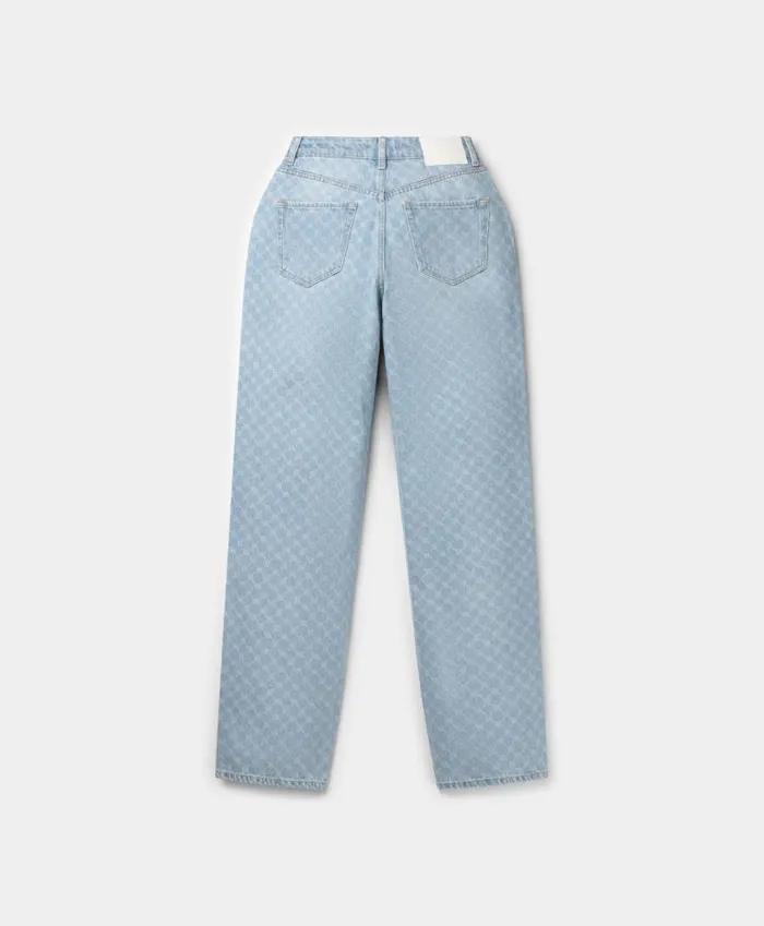 Women Mid Blue Avery Monogram Jeans Daily Paper Jeans Women Mid Blue Avery Monogram Jeans Daily Paper Jeans