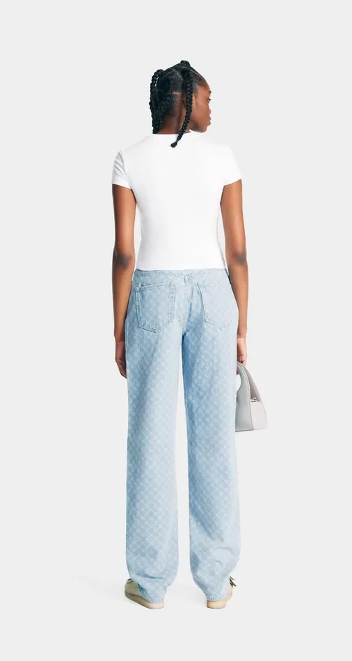 Women Mid Blue Avery Monogram Jeans Daily Paper Jeans Women Mid Blue Avery Monogram Jeans Daily Paper Jeans