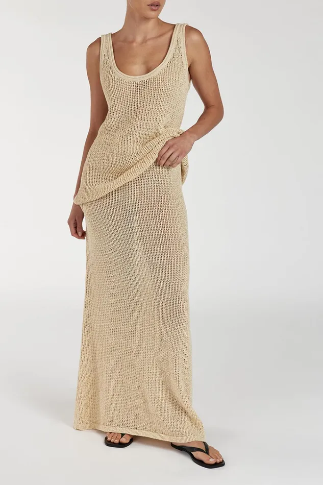 Women Midi DISSH MARGOT WHEAT CROCHET MIDI SKIRT