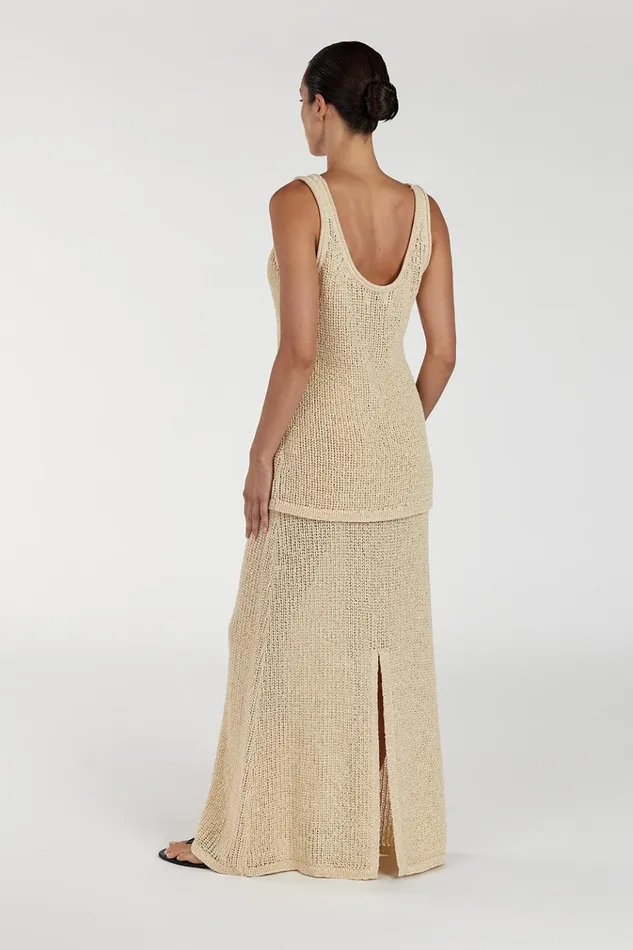 Women Midi DISSH MARGOT WHEAT CROCHET MIDI SKIRT