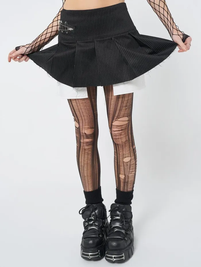 Women Minga London Bottoms Judy Pinstripe Pleated Mini Skirt