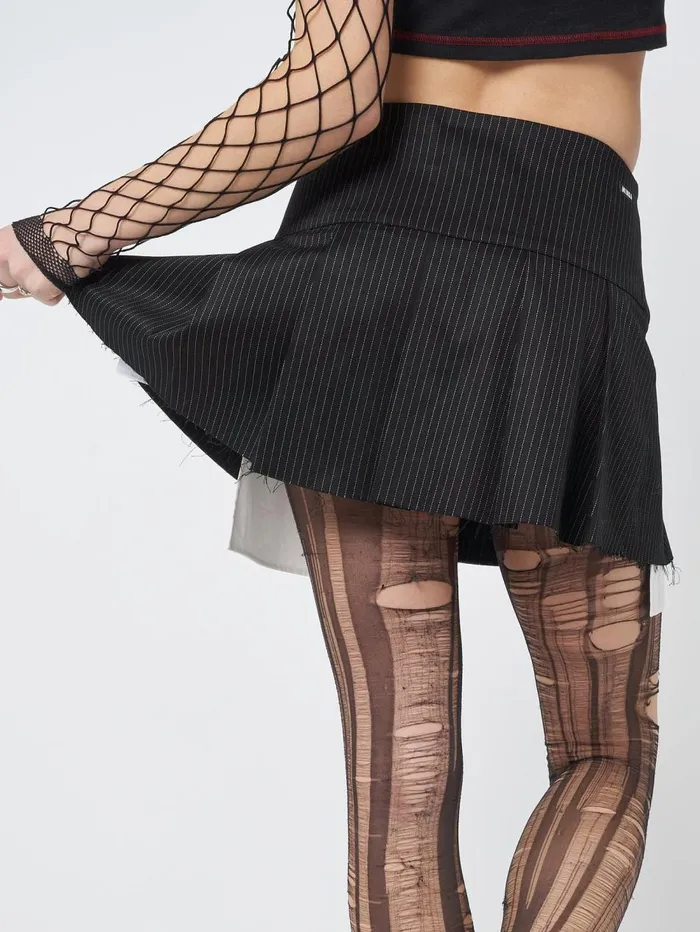 Women Minga London Bottoms Judy Pinstripe Pleated Mini Skirt