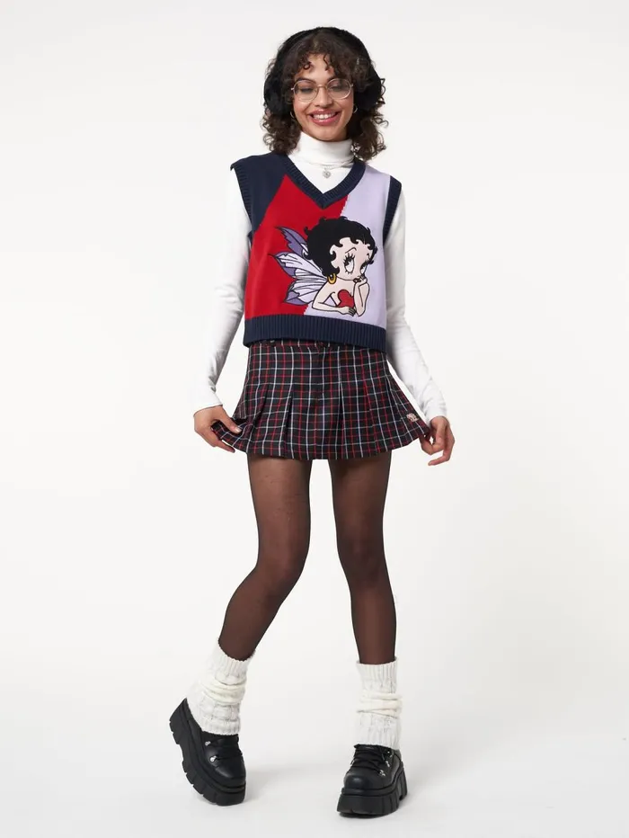 Women Minga London Bottoms Minga X Betty Boop Plaid Mini Skirt