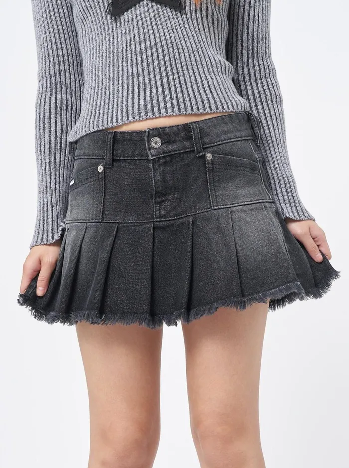 Women Minga London Bottoms Nya Black Pleated Mini Skirt